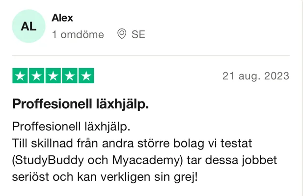 Omdöme om Läxhjälpen Pluggish