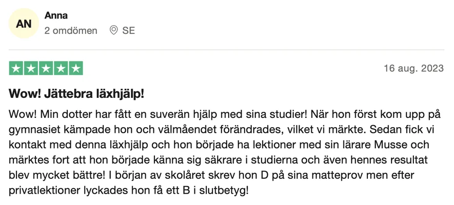 Omdöme om Läxhjälpen Pluggish