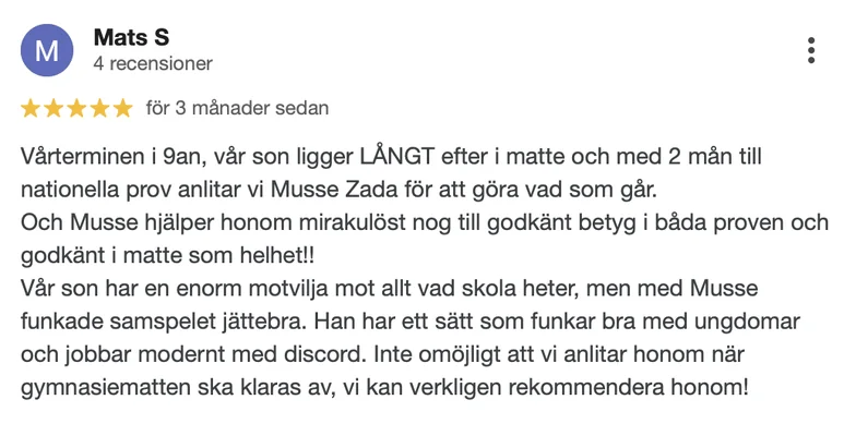 Omdöme om Läxhjälpen Pluggish