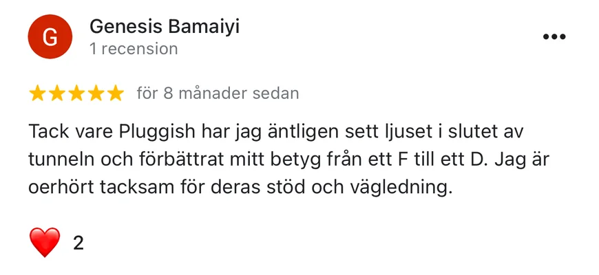 Omdöme om Läxhjälpen Pluggish