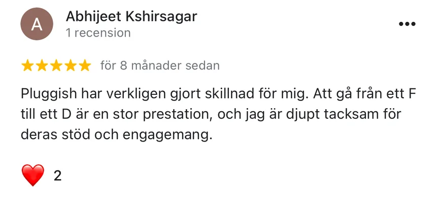 Omdöme om Läxhjälpen Pluggish